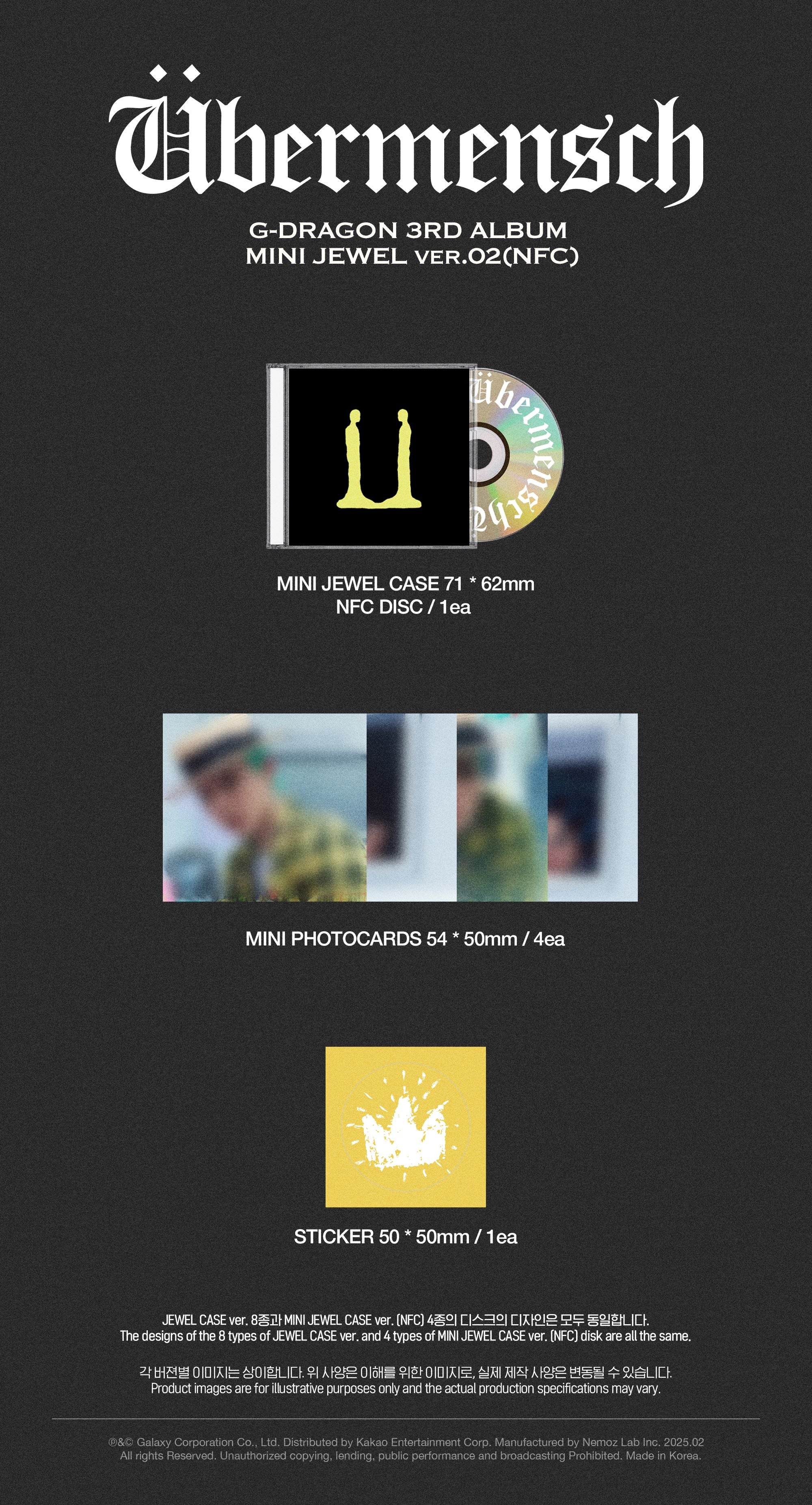 G-DRAGON - Übermensch (3rd Full Album) Mini Jewel Ver. (NFC)