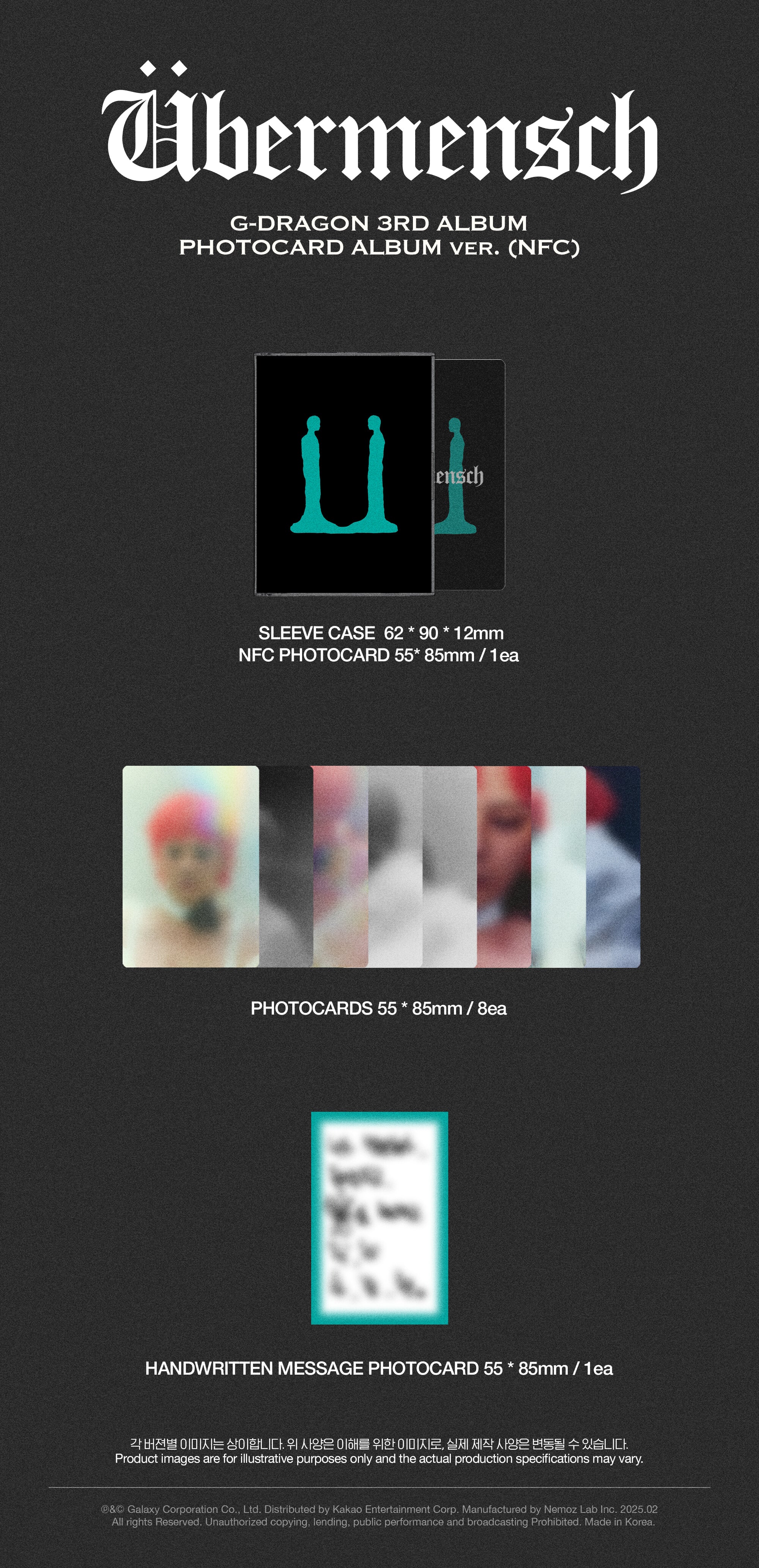 G-DRAGON - Übermensch (3rd Full Album) Photocard Album Ver. (NFC)