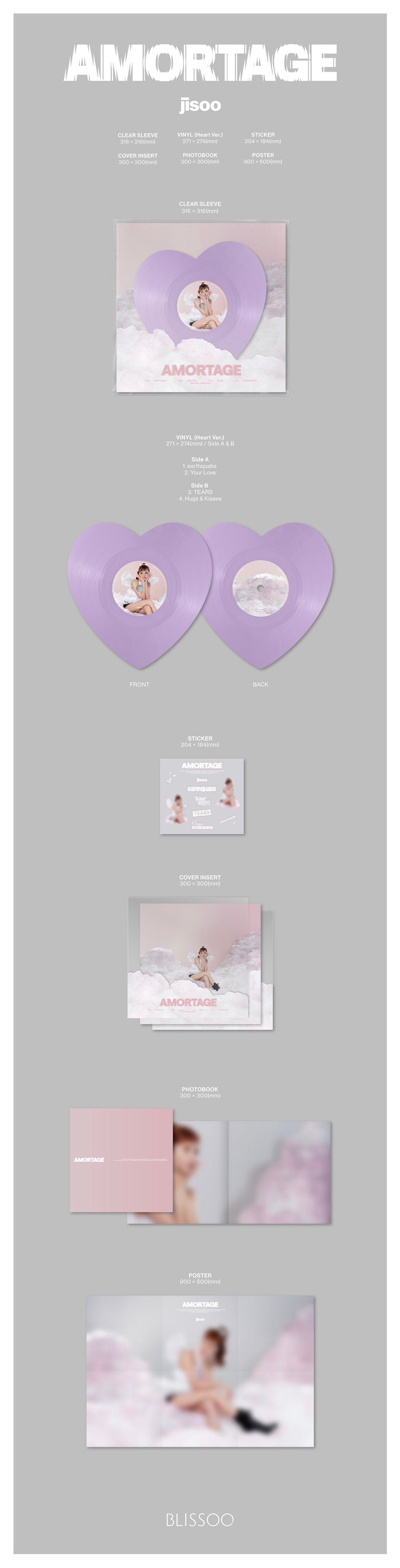 JISOO - AMORTAGE (1st Mini Album) Color LP
