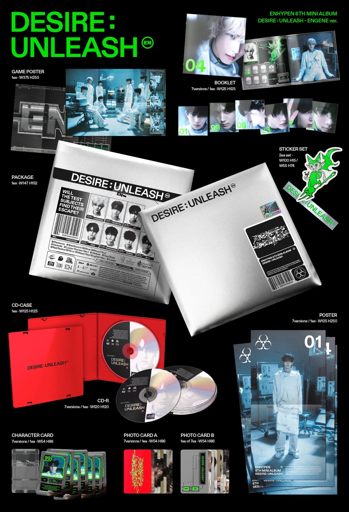 ENHYPEN - 6th Mini Album *DESIRE : UNLEASH* (ENGENE Ver. | Random Version) [Deals]