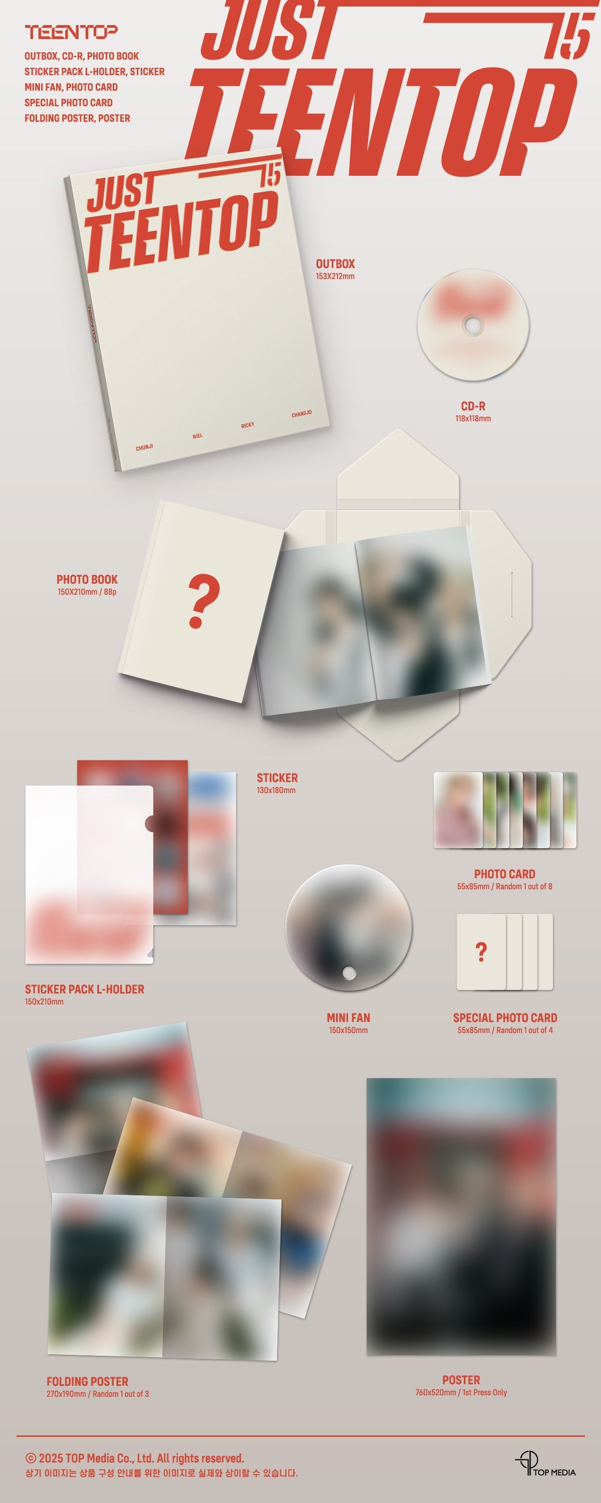 TEEN TOP - Just 15, Just Teen Top (15th Anniversary Album) CD Ver.