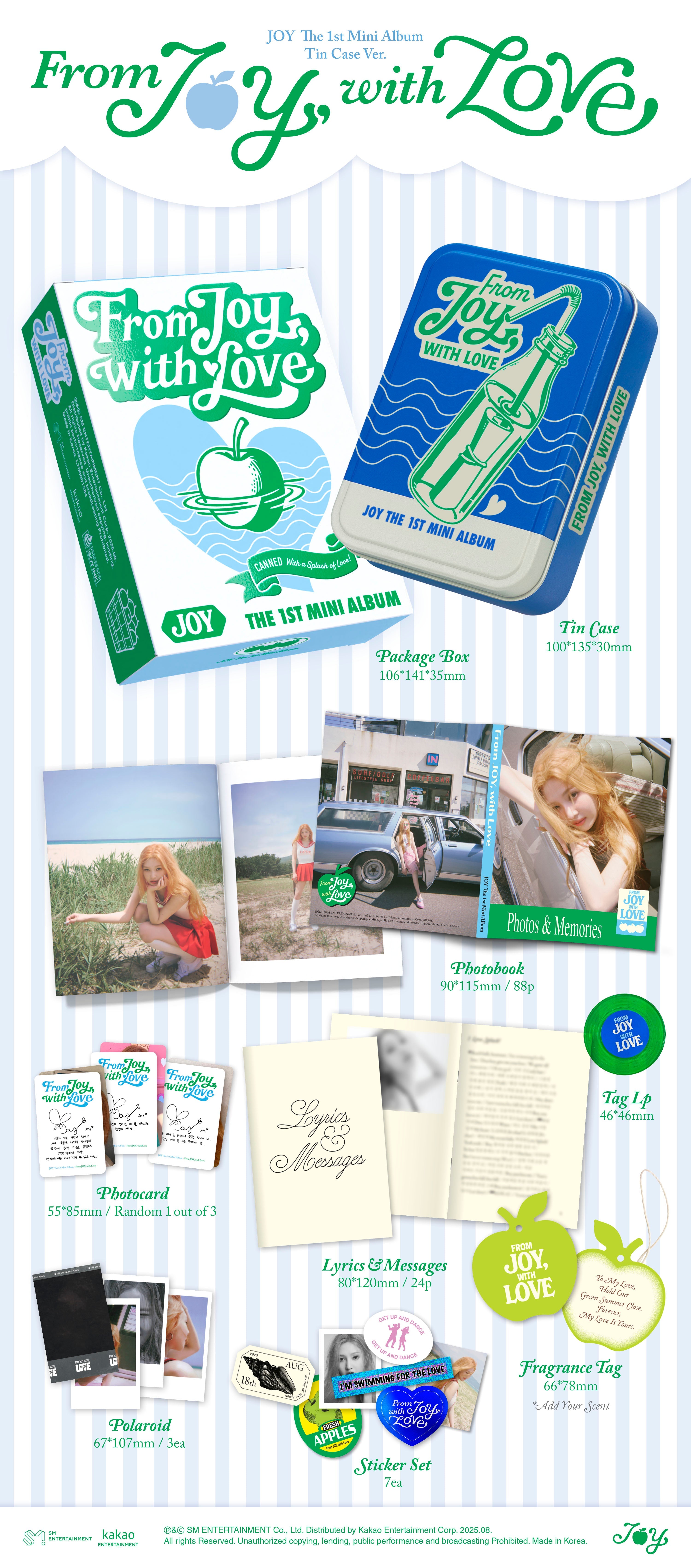 JOY - From JOY, with Love (1st Mini Album) Tin Case Ver. Smart Album
