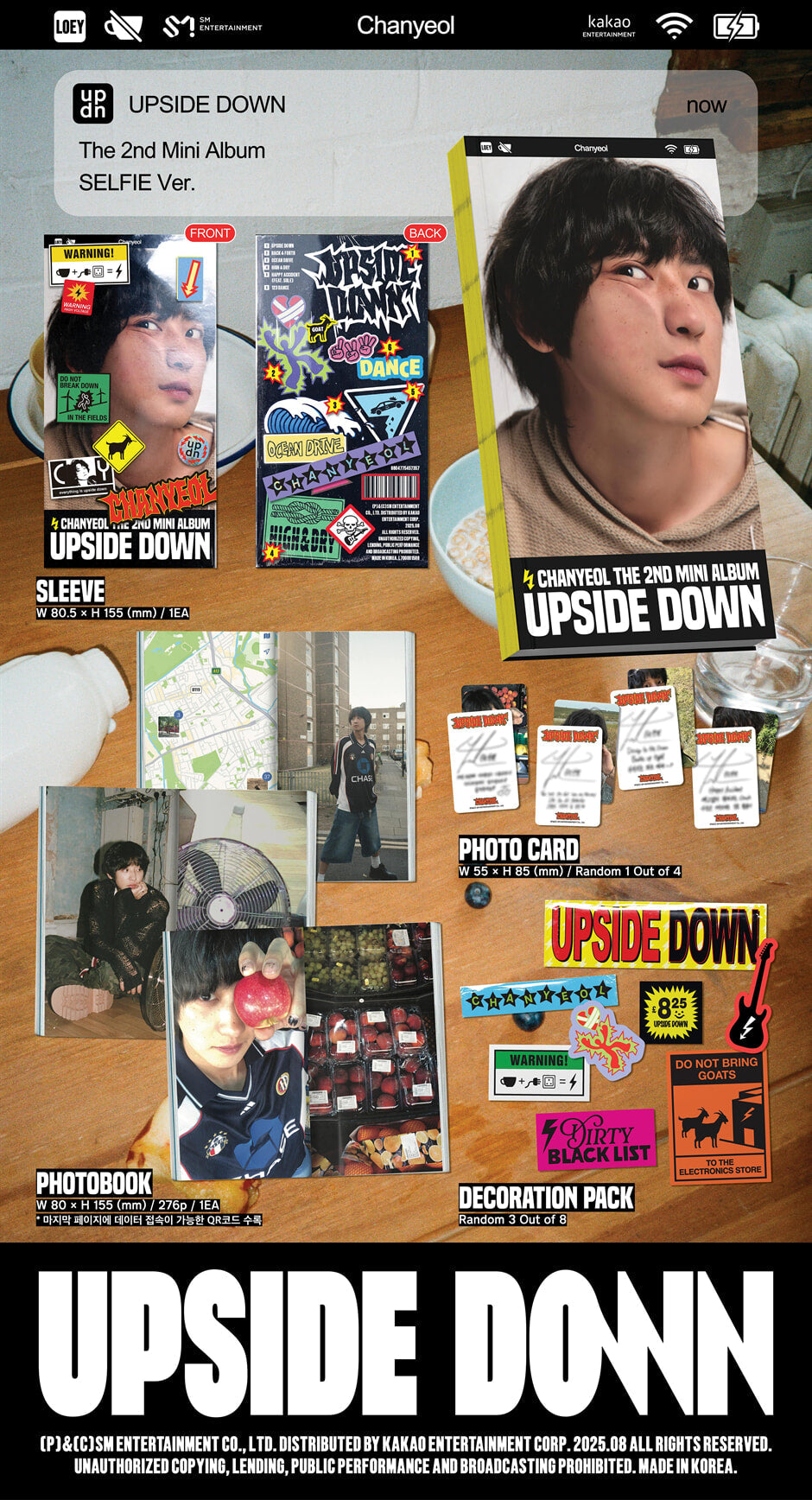 CHANYEOL - Upside Down (2nd Mini Album) Selfie Ver.