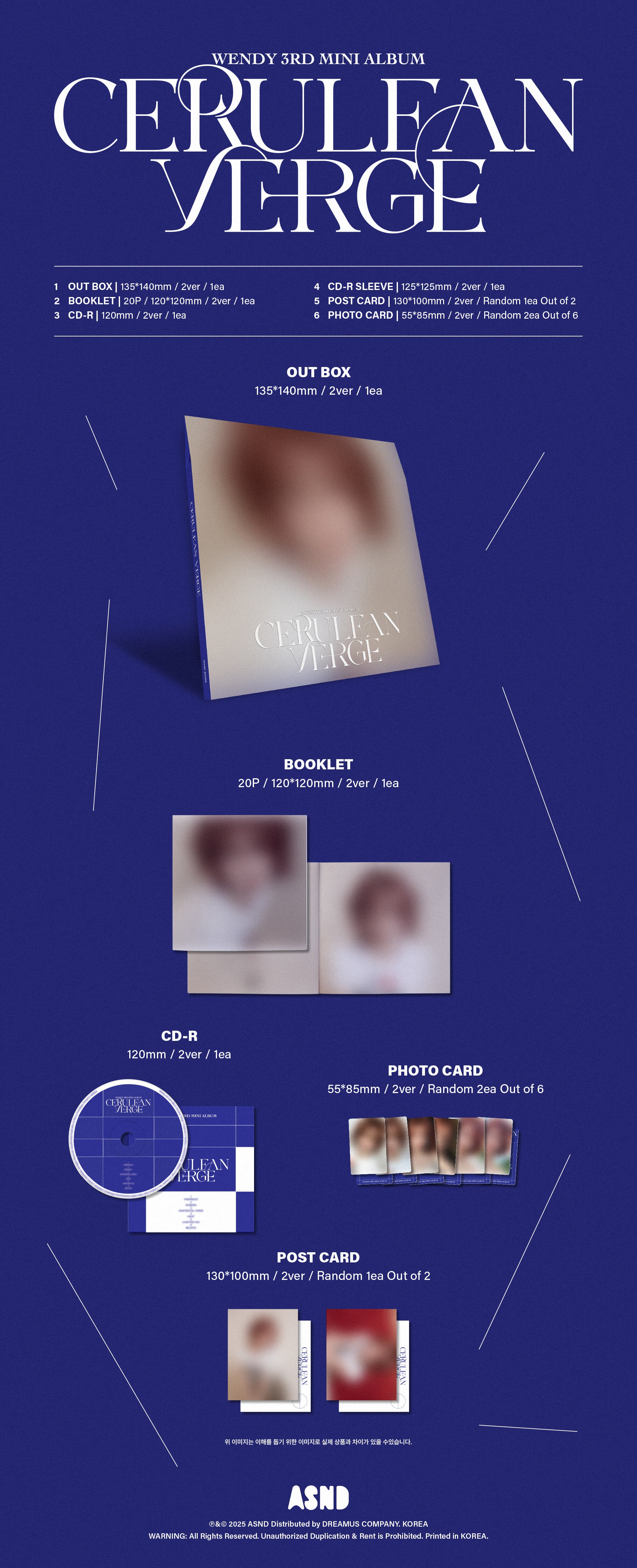 WENDY - Cerulean Verge (3rd Mini Album) Digipack Ver.