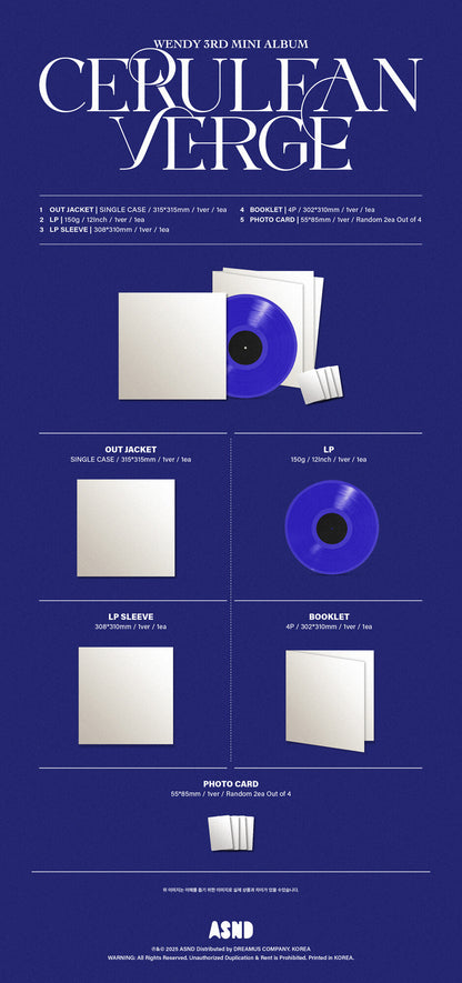 [PRE-ORDER] WENDY - Cerulean Verge (3rd Mini Album) Blue Color LP