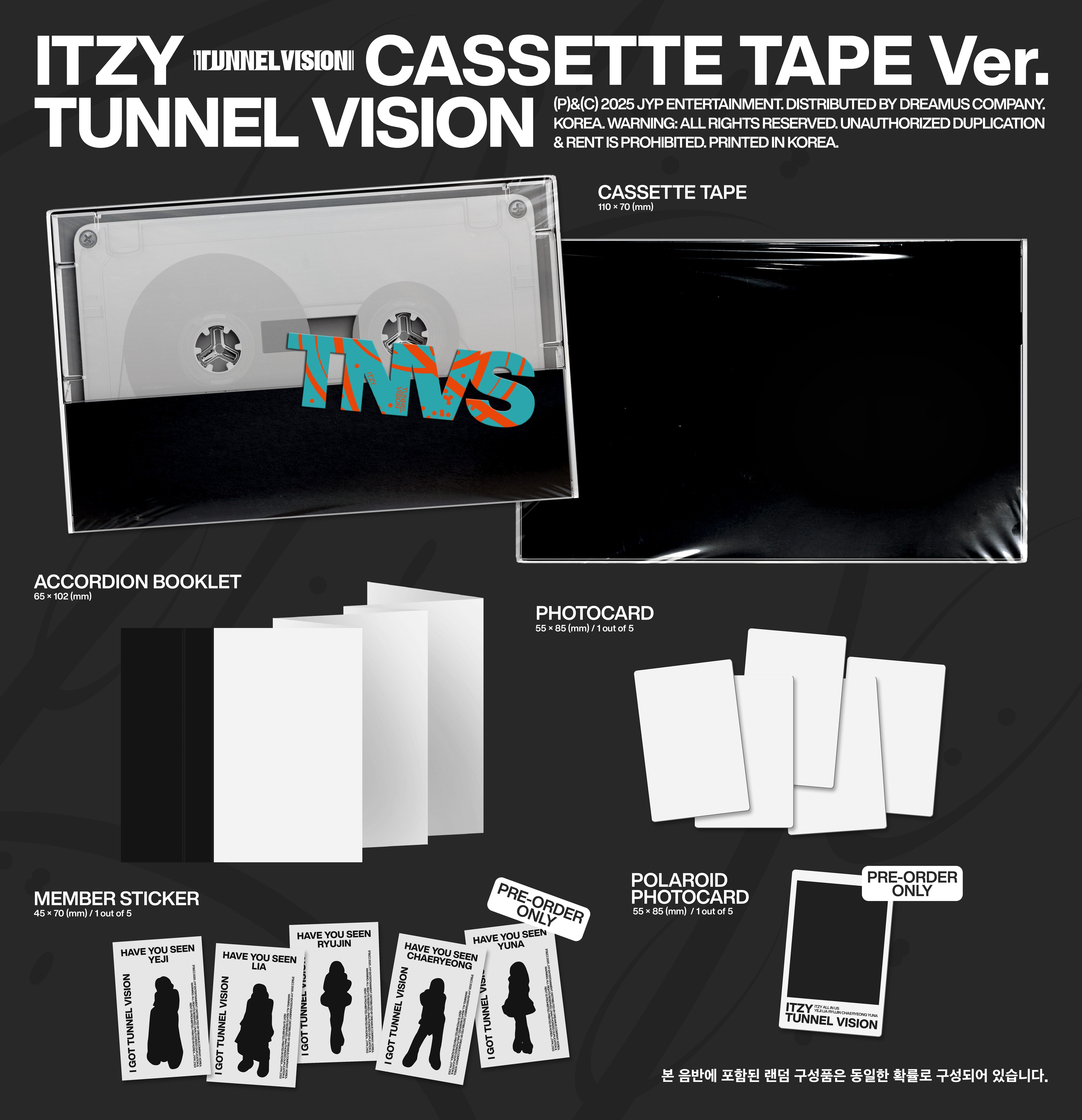 ITZY - TUNNEL VISION (11th Mini Album) Cassette Tape Ver. [Pre-Order]