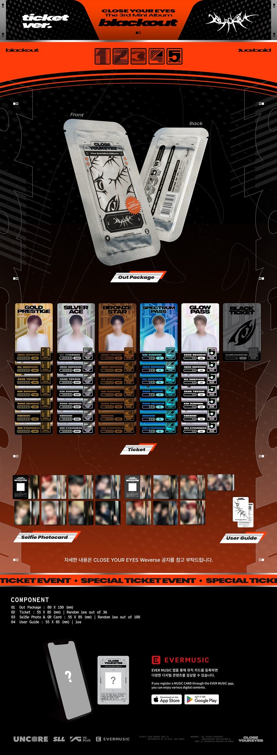 CLOSE YOUR EYES - blackout (3rd Mini Album) ticket Ver.