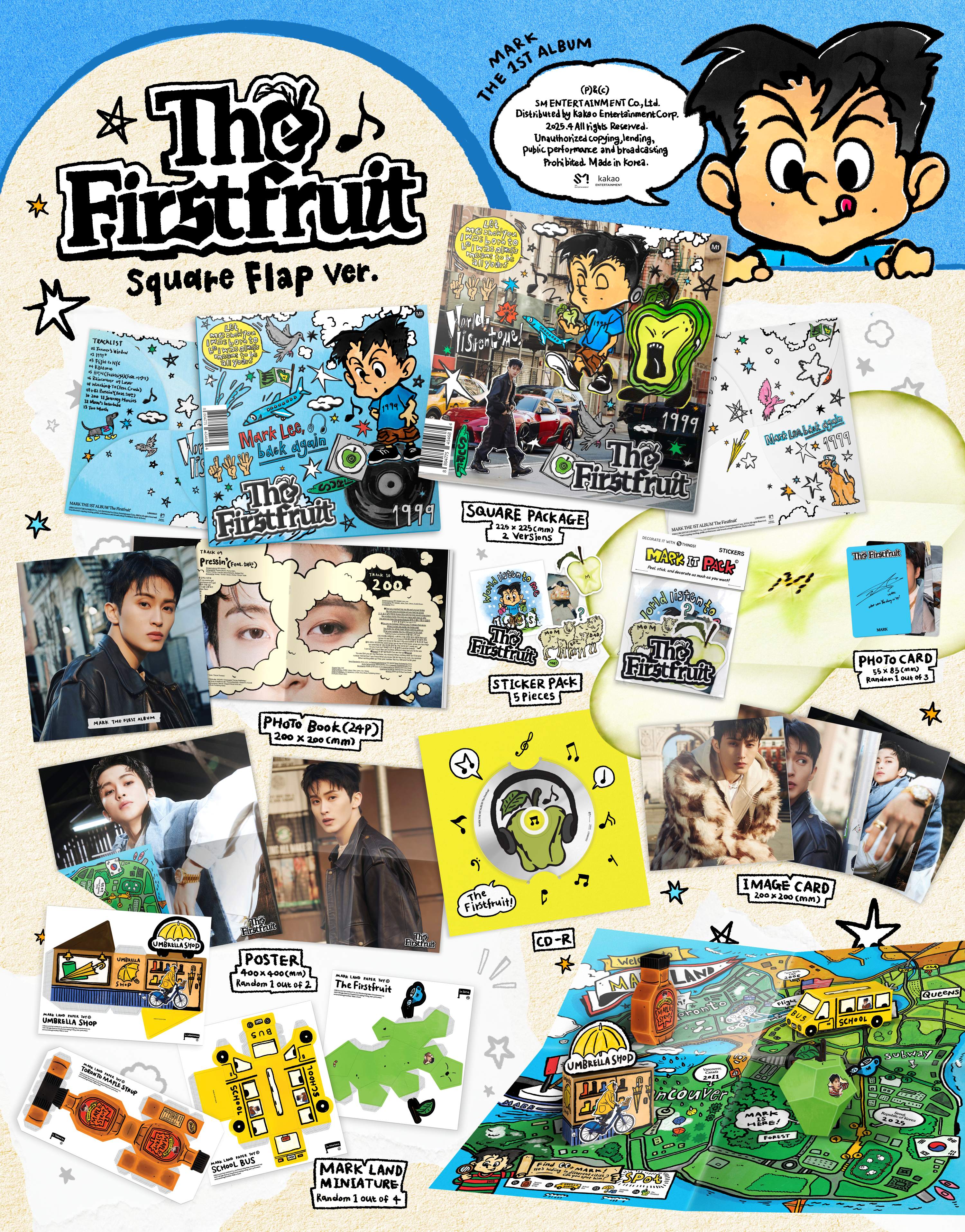 MARK - The Firstfruit (1st Album Square Flap Ver. Random Ver.) (Deals)