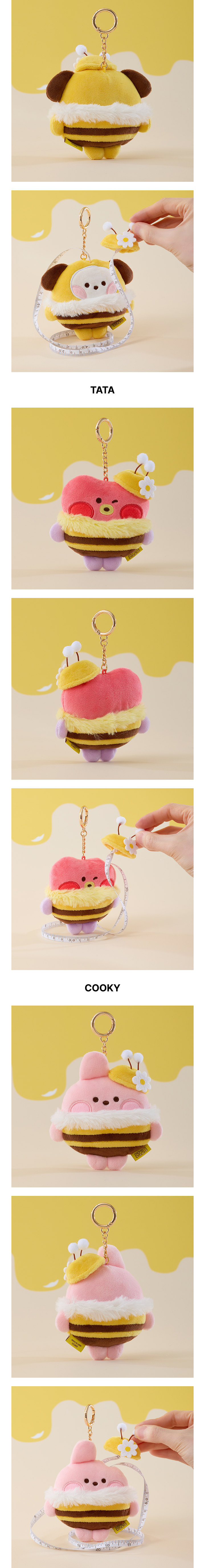 BT21 minini Measuring Tape Plush Keyring Honey Bee