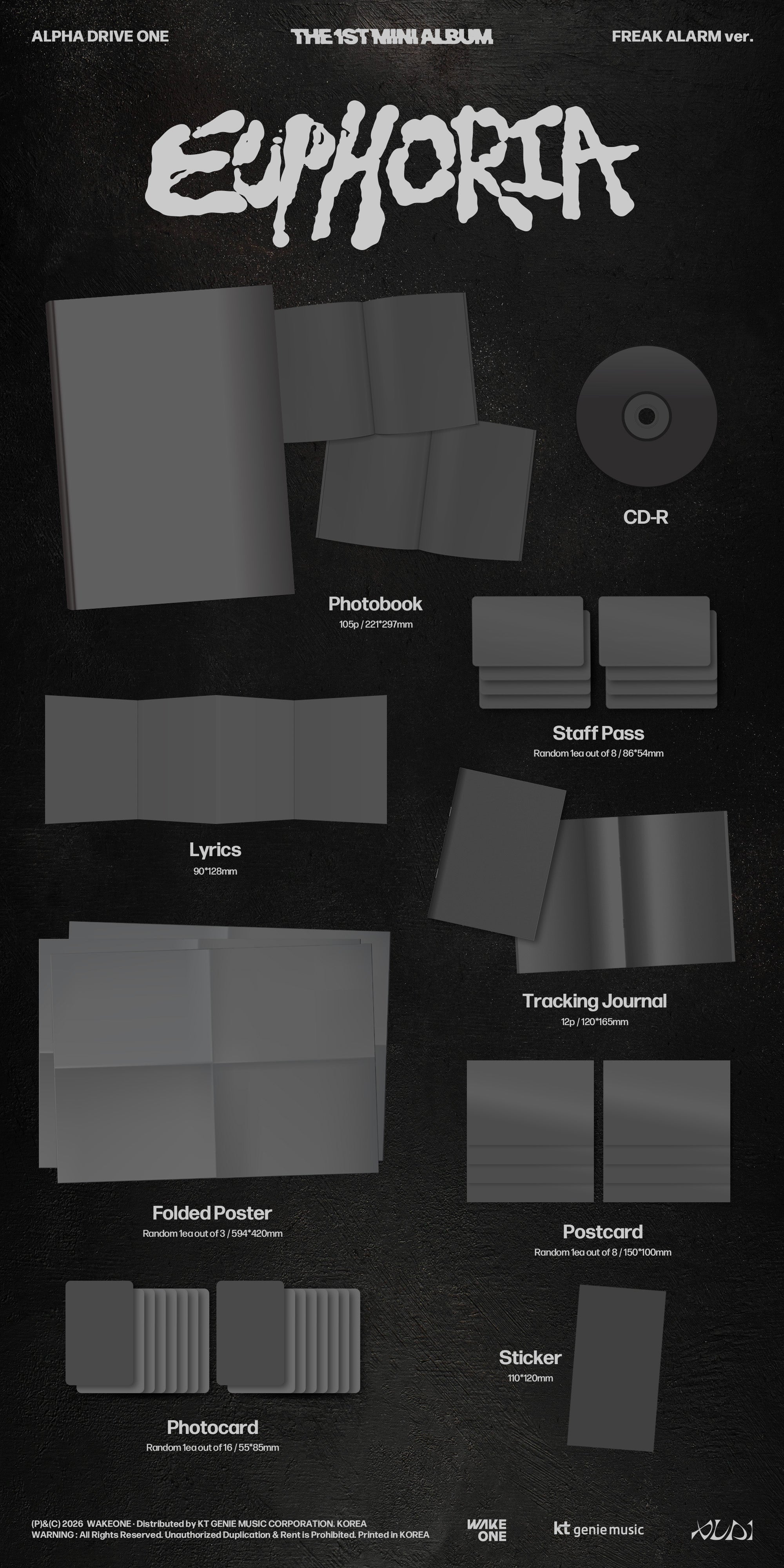 ALPHA DRIVE ONE - 1st Mini Album *EUPHORIA* (FREAK ALARM Ver.) [Pre-Order]