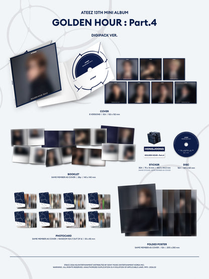 ATEEZ - 13th Mini Album GOLDEN HOUR : Part.4 (Digipack Ver. | Random Ver.)