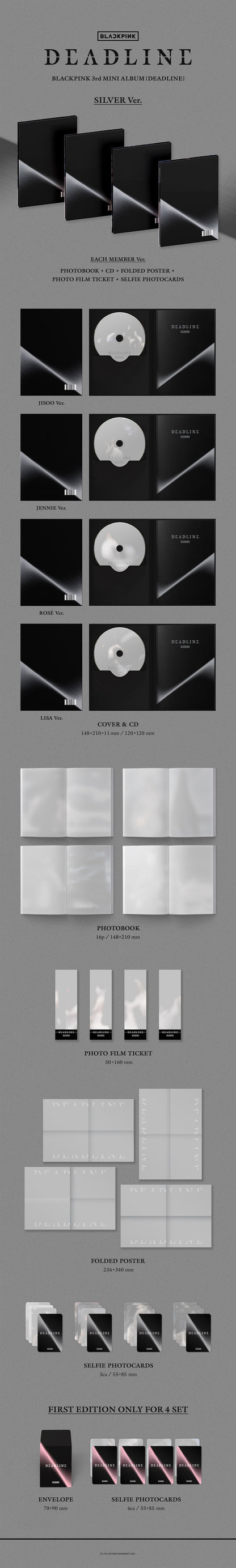 BLACKPINK - 3rd Mini Album *DEADLINE* (SILVER Ver.) [Pre-Order]
