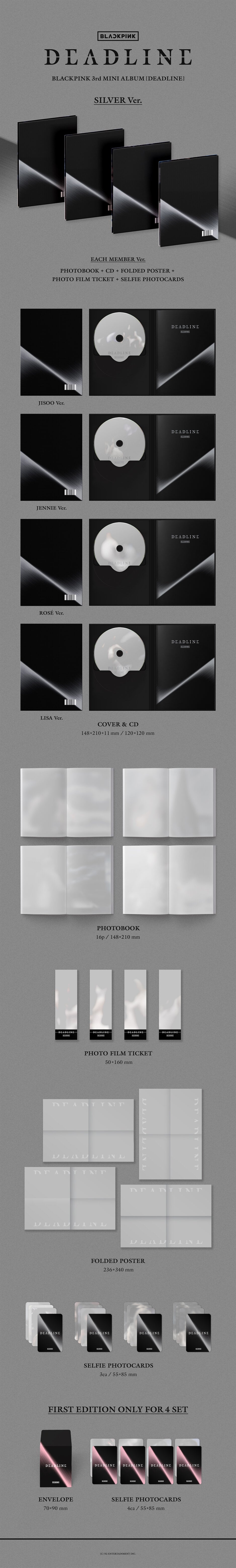 BLACKPINK - 3rd Mini Album *DEADLINE* (SILVER Ver.) [Pre-Order]