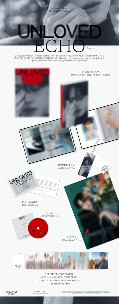 YANG YO SEOP - Unloved Echo (3rd Mini Album) (Jewel Version)