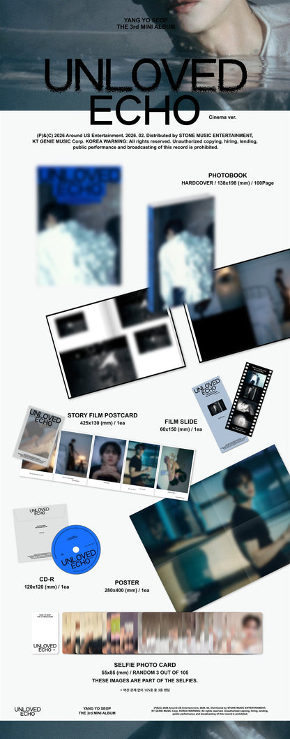 YANG YO SEOP - Unloved Echo (3rd Mini Album) (Random Version)