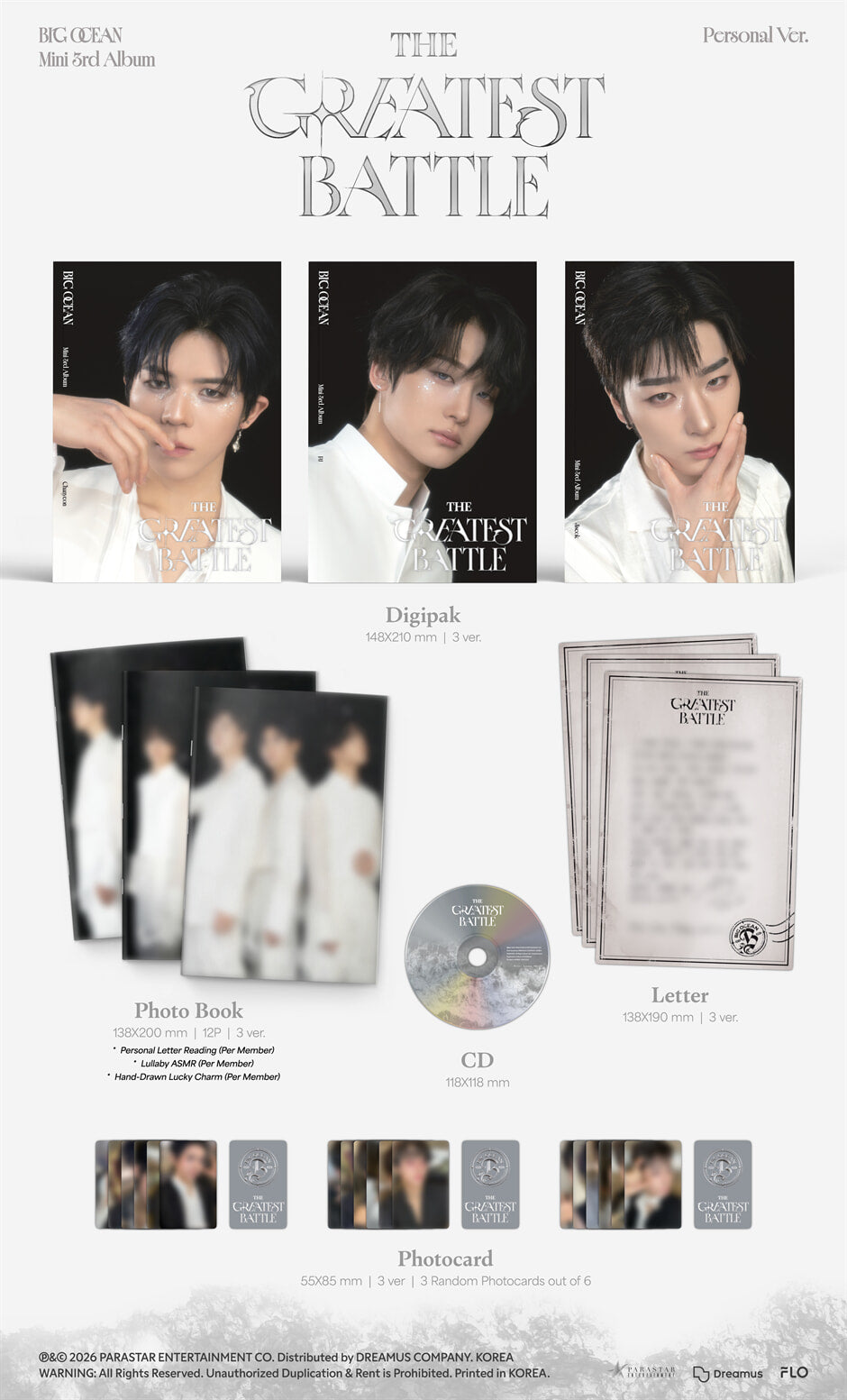 Big Ocean - THE GREATEST BATTLE (3rd Mini Album) (Personal Ver.) (Random Ver.)