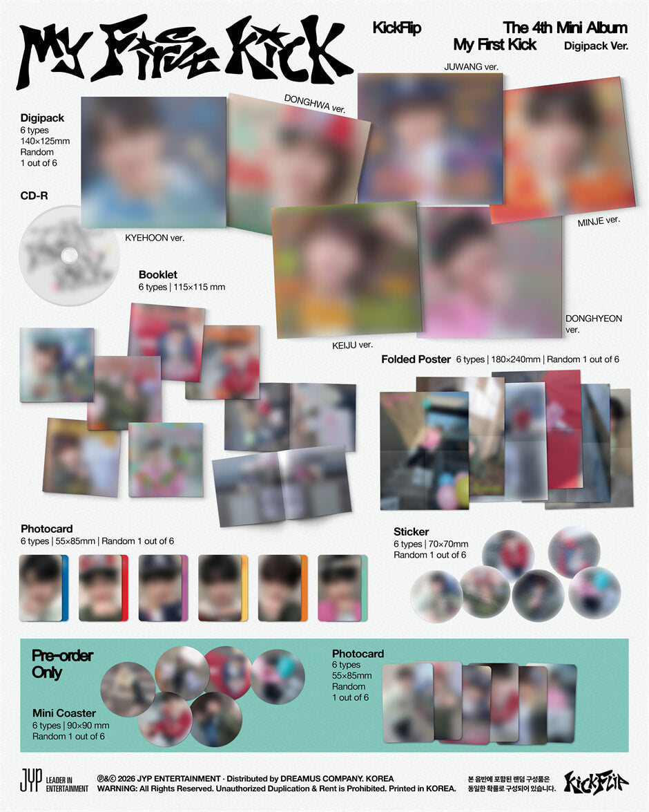 KickFlip - My First Kick (4th Mini Album) Digipack Ver. (Random Ver.)