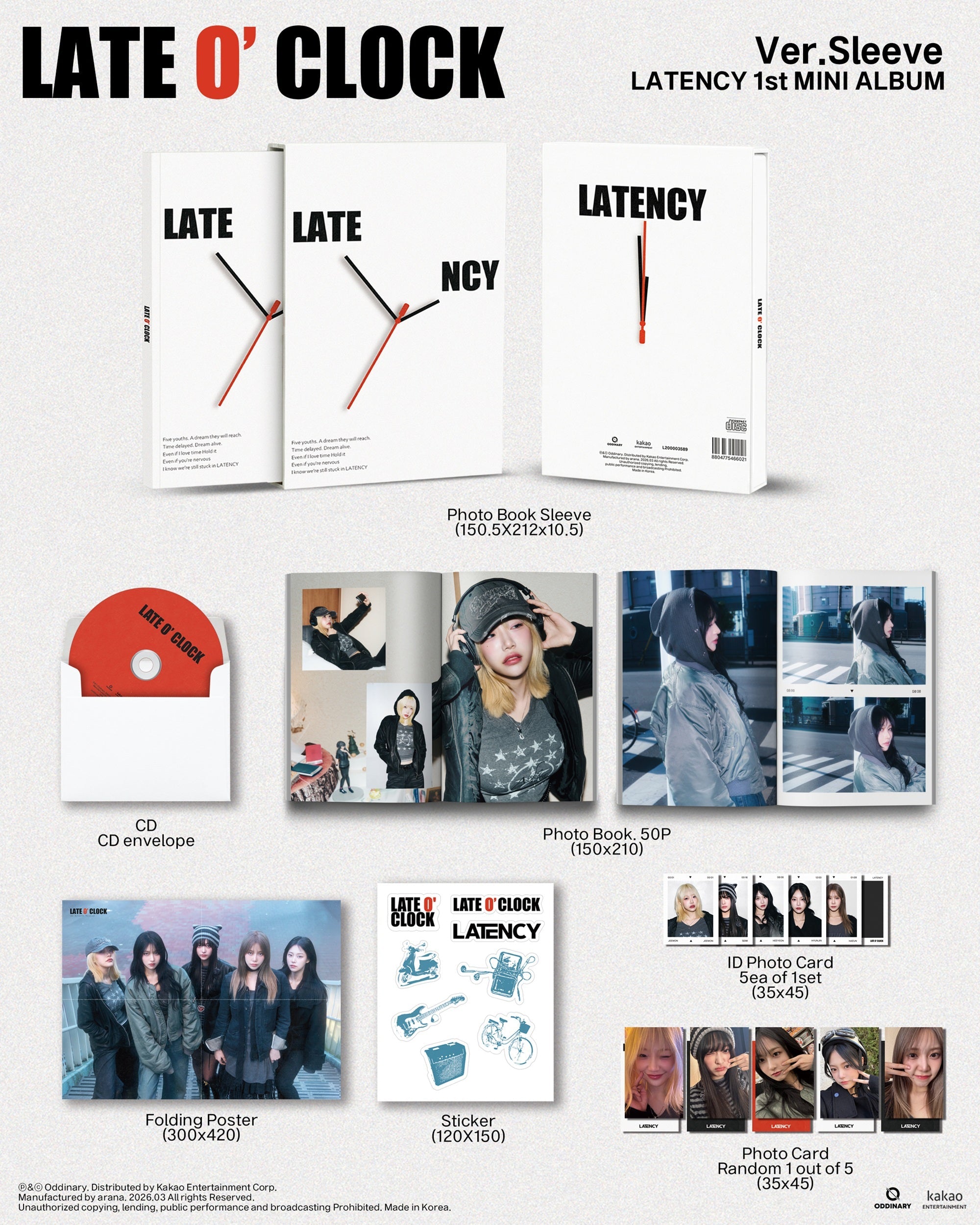 (Pre-Order) LATENCY - LATE O’CLOCK (1st Mini Album) (Sleeve Ver.)