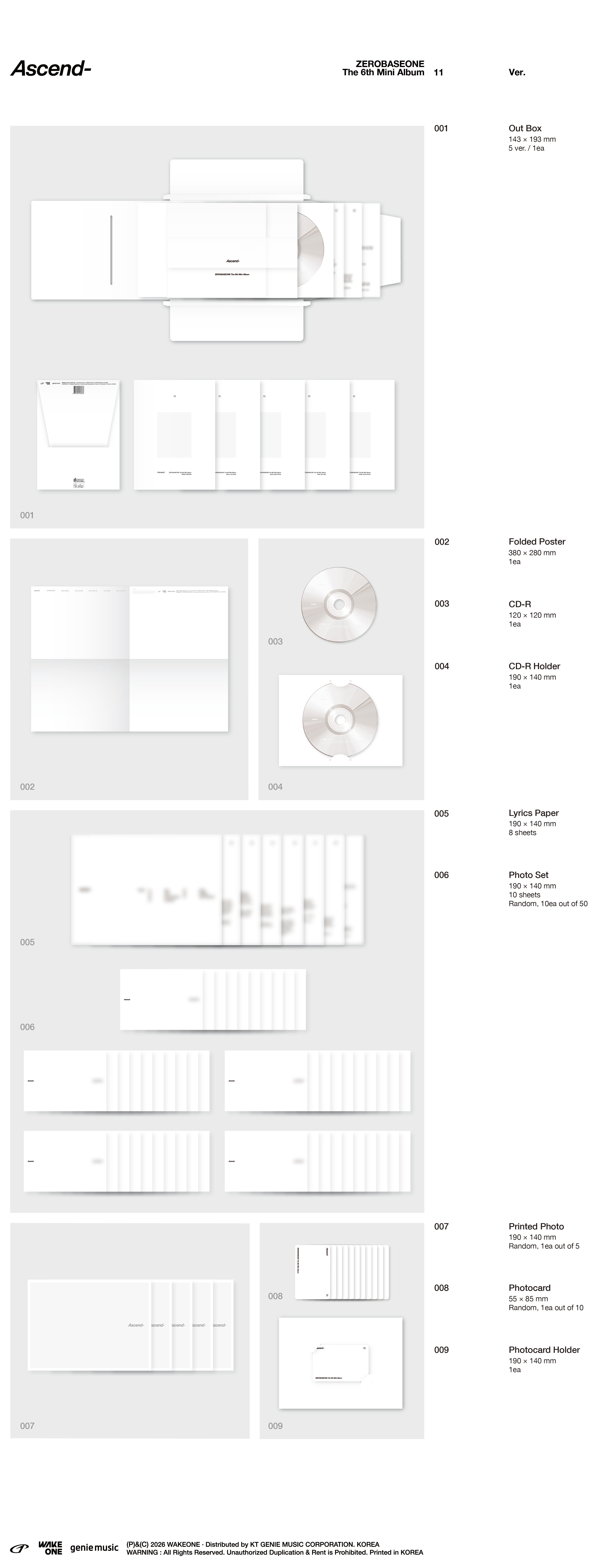[PRE-ORDER] ZEROBASEONE - Ascend (6th Mini Album) (11 Ver.)