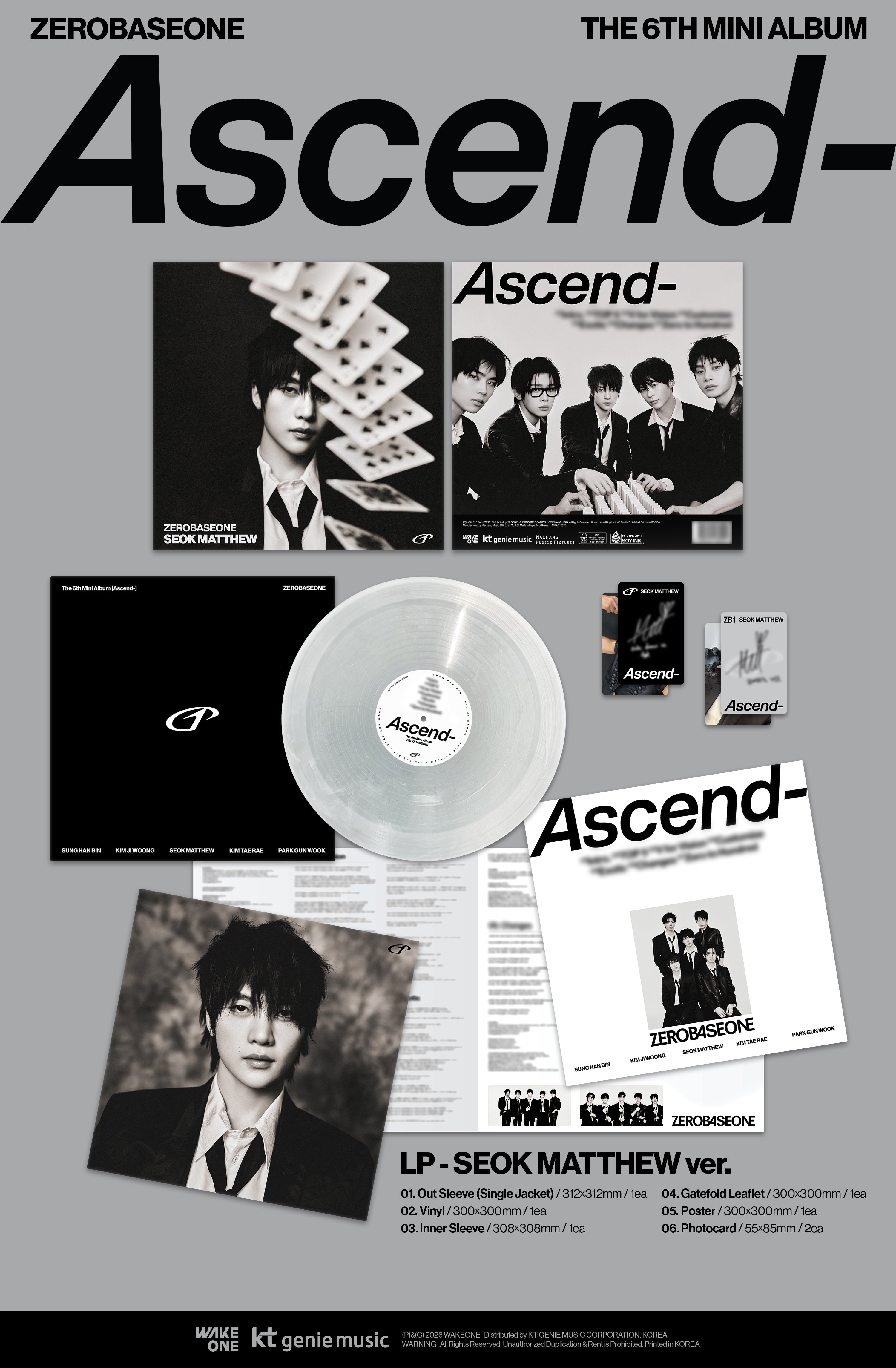 [PRE-ORDER] ZEROBASEONE - Ascend (6th Mini Album) LP (Random Ver.)