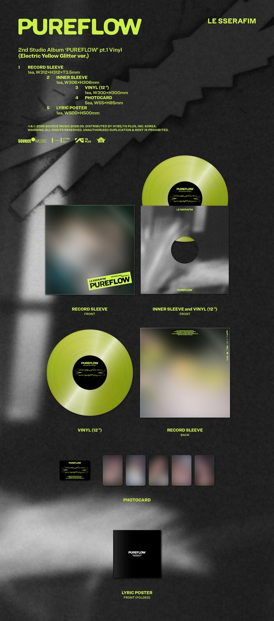 LE SSERAFIM - PUREFLOW pt.1 (2nd Studio Album) LP