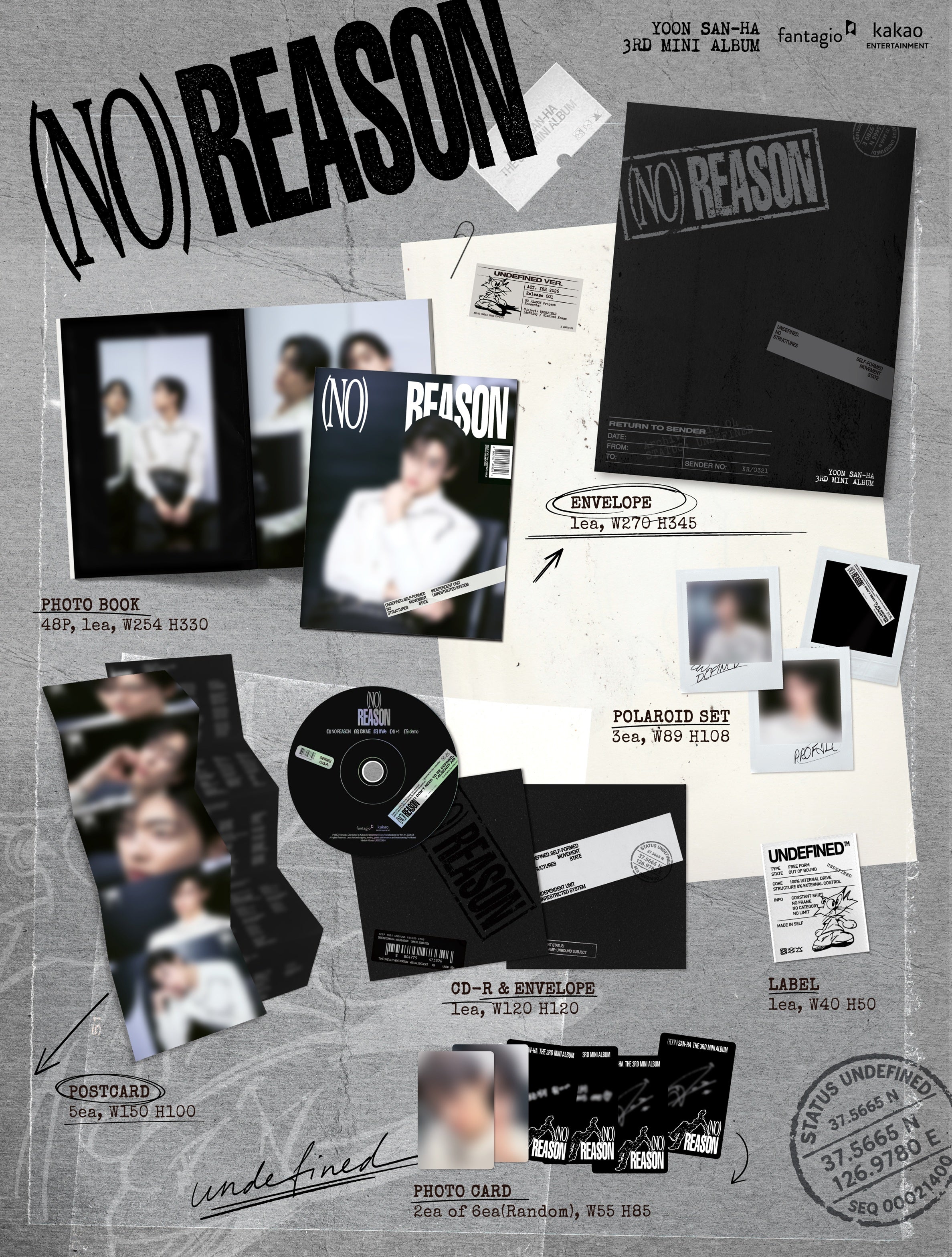 YOON SAN HA - NO REASON (3rd Mini Album)