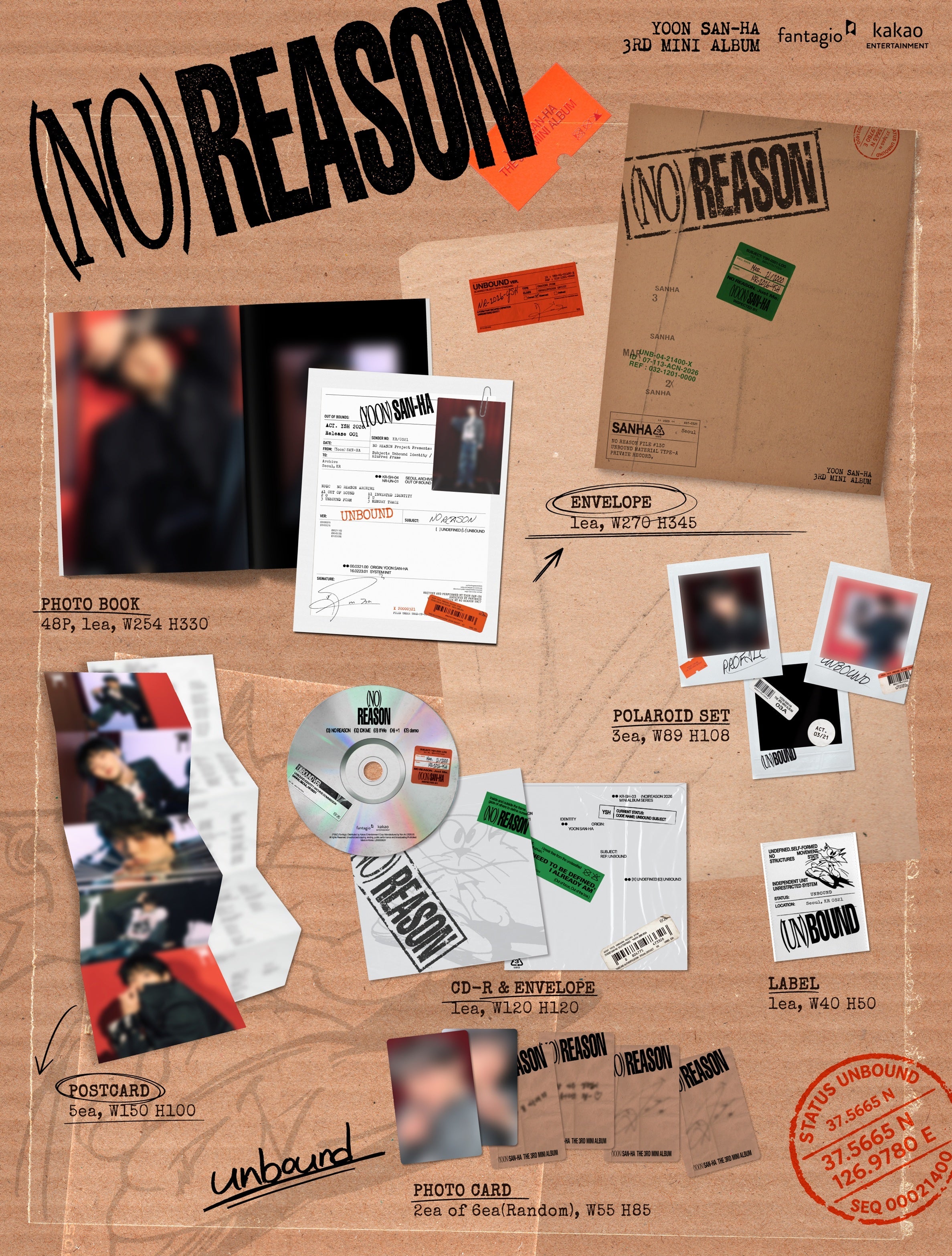 YOON SAN HA - NO REASON (3rd Mini Album)