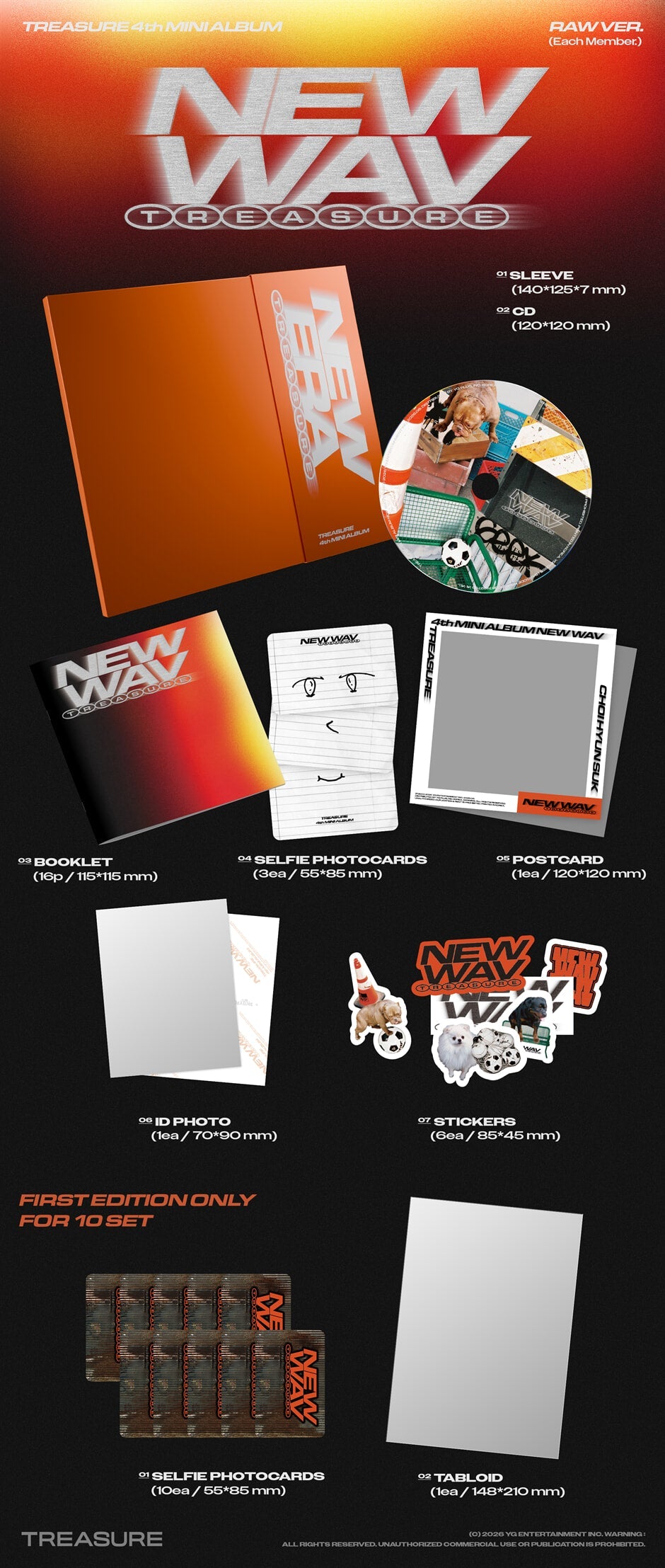 [PRE-ORDER] TREASURE - NEW WAV (4th Mini Album) Raw Ver. (Random Ver.)