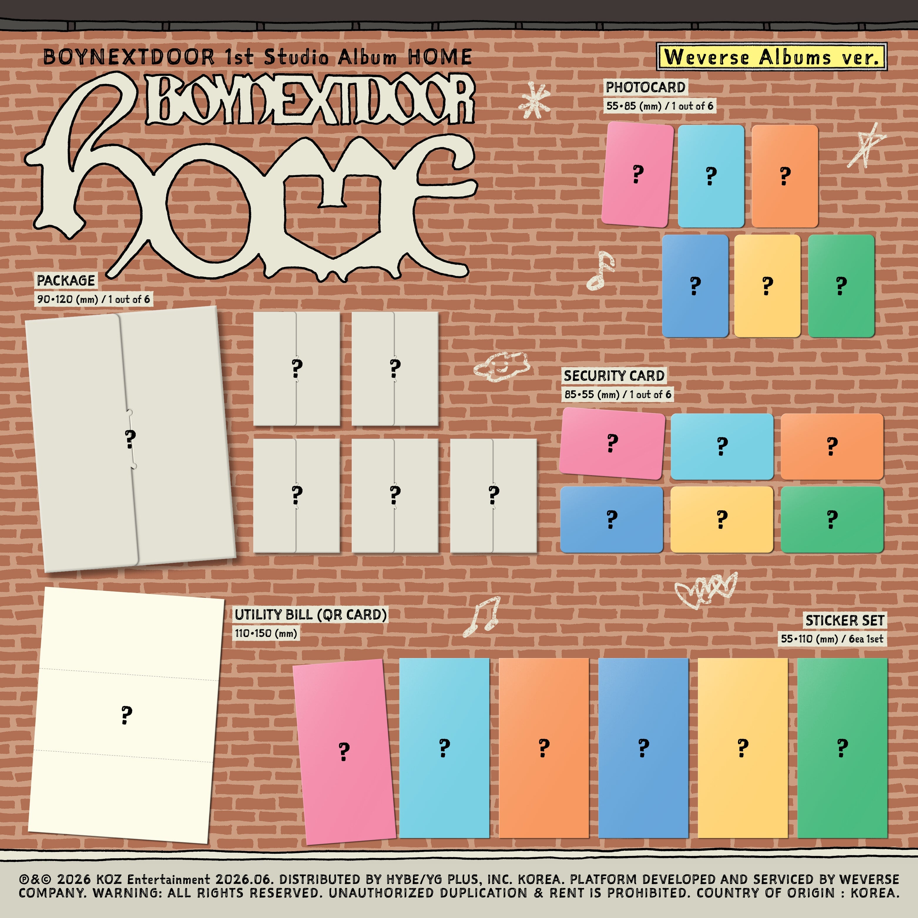BOYNEXTDOOR - HOME (1st Studio Album) Weverse Albums Ver. (Random Ver.)
