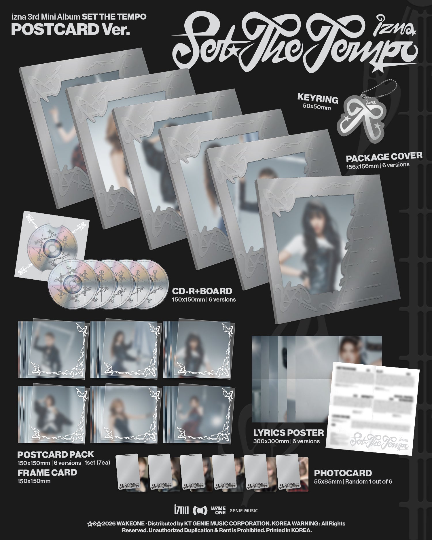 izna - SET THE TEMPO (3rd Mini Album) Postcard Ver. (Random Ver.)