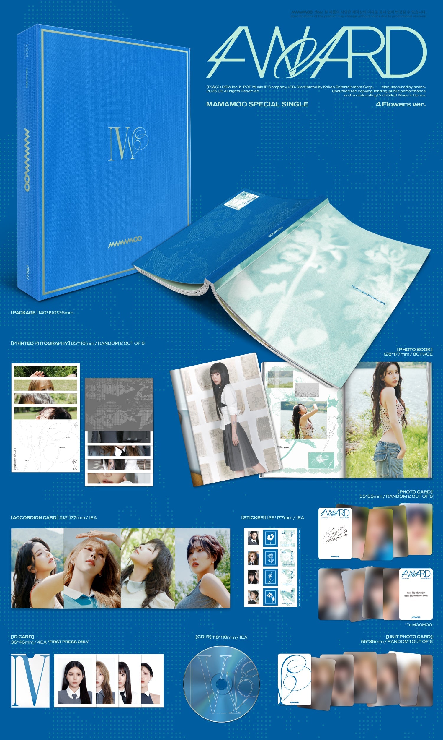 [PRE-ORDER] MAMAMOO - 4WARD (Special Single) 4 Flowers Ver.