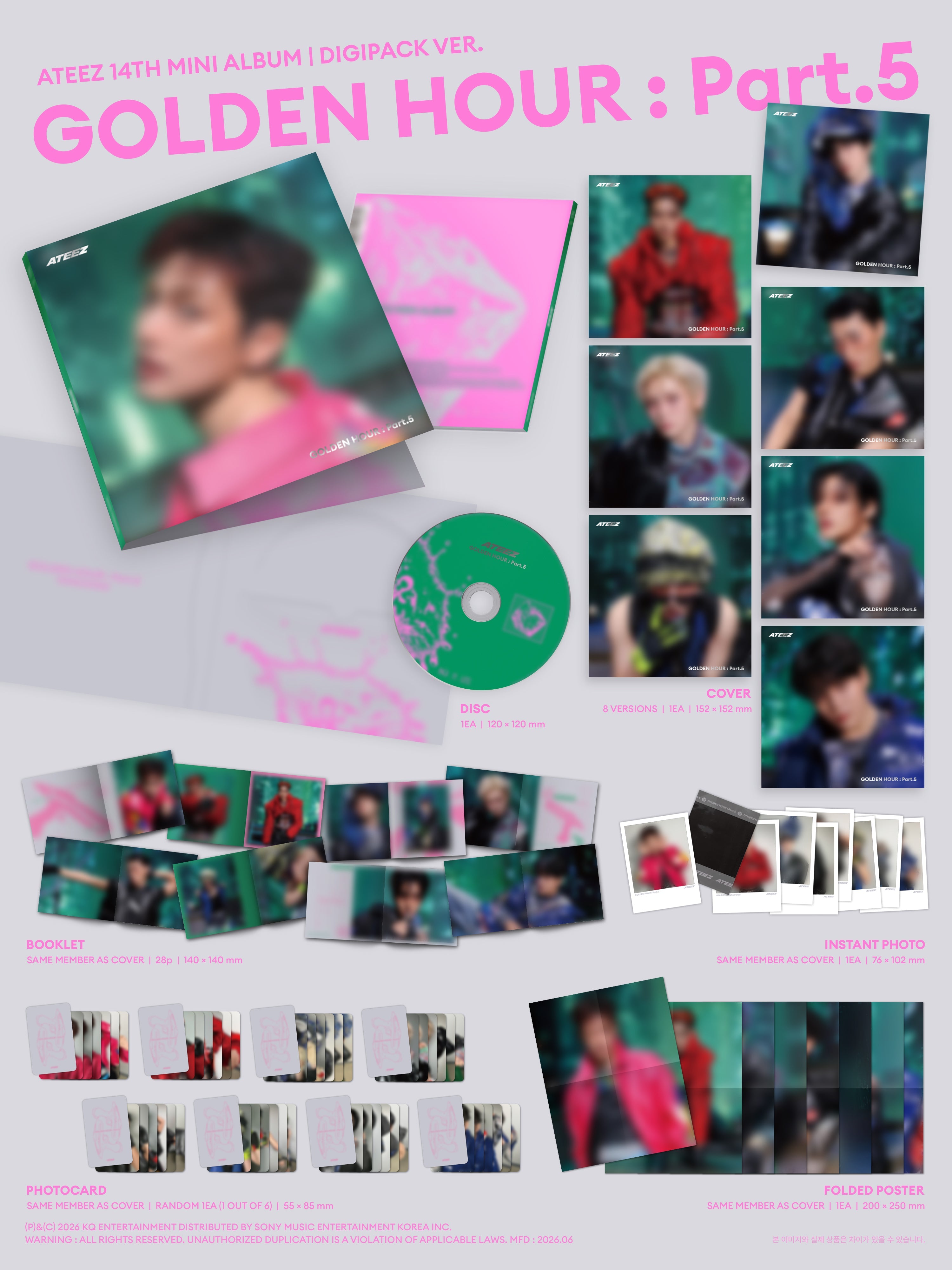 [PRE-ORDER] ATEEZ - GOLDEN HOUR : Part.5 (14th Mini Album) Digipack Ver.