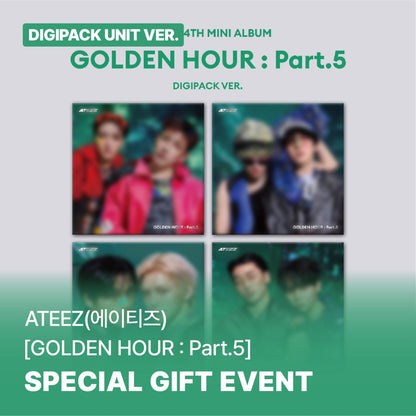 [POB Selectable] [PRE-ORDER] ATEEZ - GOLDEN HOUR : Part.5 (14th Mini Album) Digipack Unit Ver. - SET Ver. - SOUNDWAVE