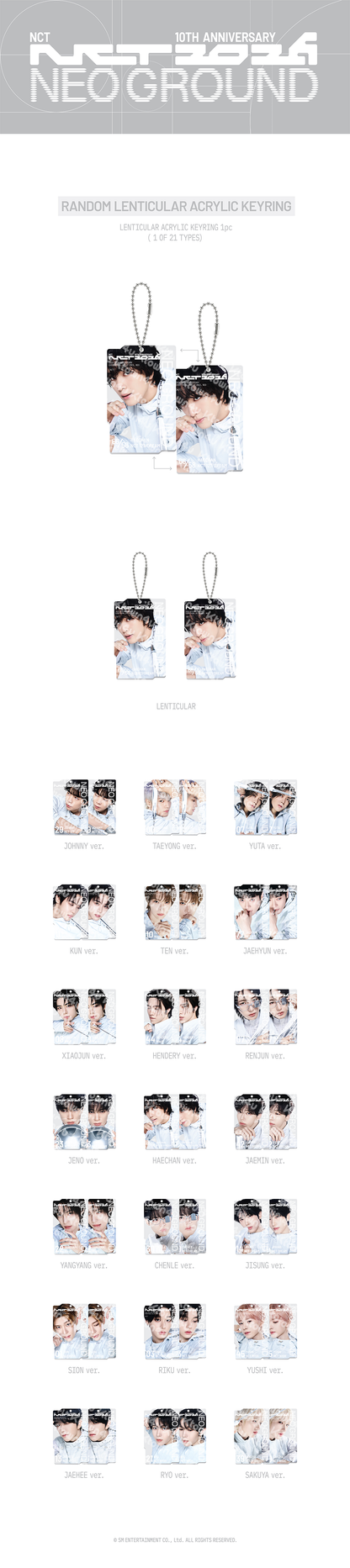 [PRE-ORDER] NCT - Random Lenticular Acrylic Key Ring (NCT 10TH ANNIVERSARY NCT 2026 POP UP : NEO GROUND MD)