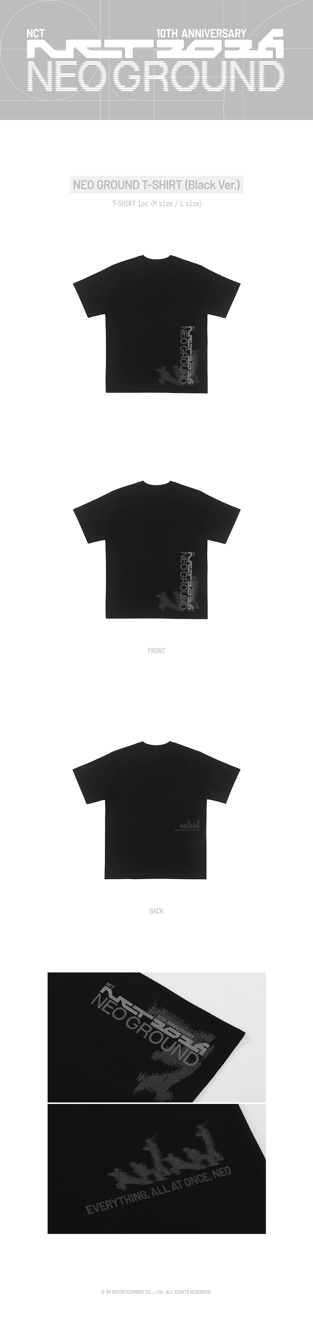 [PRE-ORDER] NCT - T-Shirt (Black) (NCT 10TH ANNIVERSARY NCT 2026 POP UP : NEO GROUND MD)