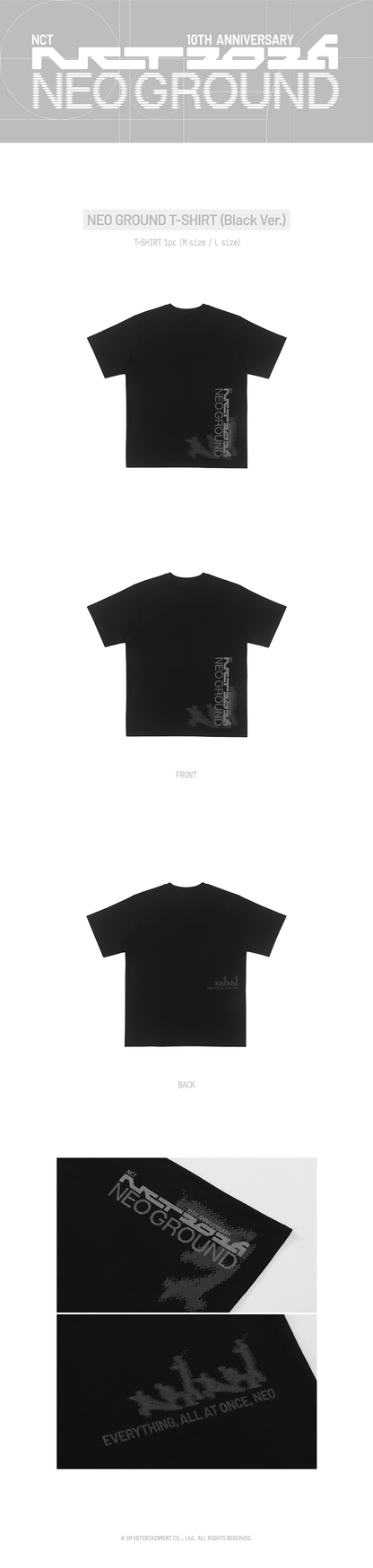 [PRE-ORDER] NCT - T-Shirt (Black) (NCT 10TH ANNIVERSARY NCT 2026 POP UP : NEO GROUND MD)