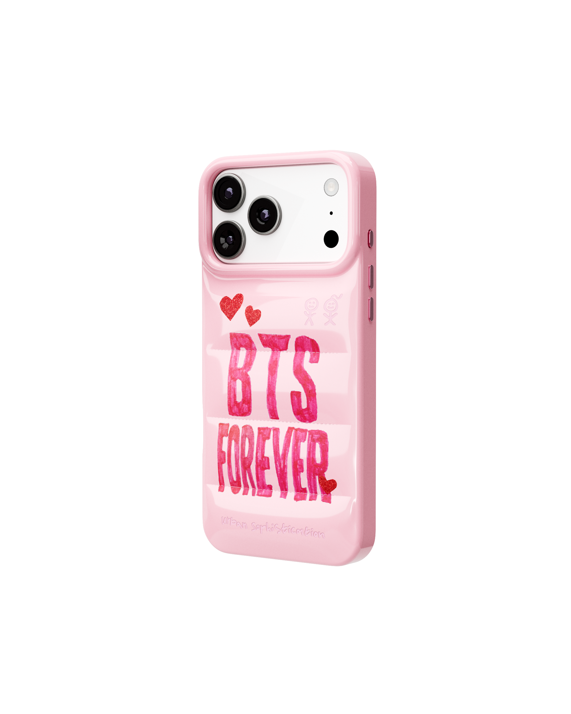 (Pre-Order) Urban Sophistication x BTS - The Puffer Case (BTS Poster in Baby Pink)