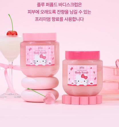 plu X Hello Kitty - Perfumed Sea Salt & Sugar Body Scrub (510g / 600g) + Scrunchie