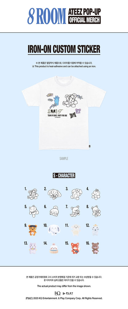 ATEEZ - [POP-UP '8ROOM'] Iron-On Custom Sticker (S-Character)