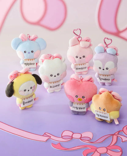 BT21 - Ribboned U Minini Message Book Plush Keyring