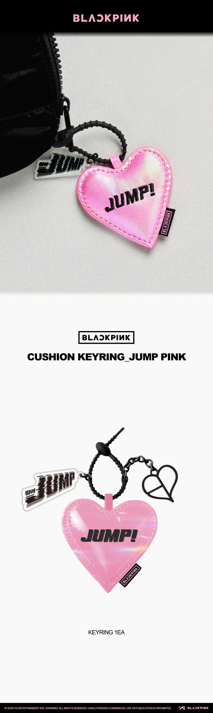 BLACKPINK - [JUMP POP‑UP] BLACKPINK Cushion Keyring (JUMP Pink)