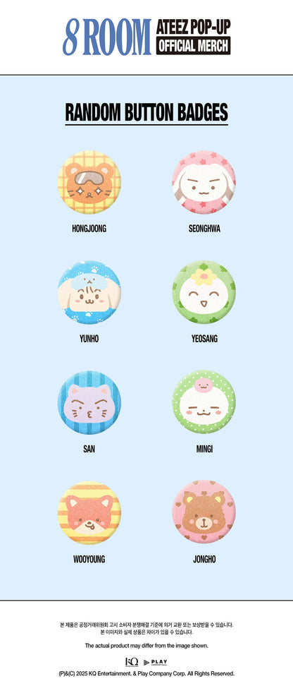ATEEZ - [POP-UP '8ROOM'] Random Button Badges