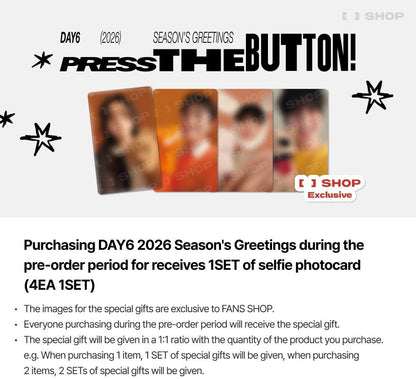 DAY6 - 2026 Season's Greetings [PRESS THE BUTTON] (POB Selectable)