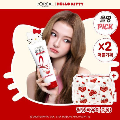 L'Oreal Paris Total Repair 5 Treatment 400ml (2ea) (HELLO KITTY Edition) + Pouch