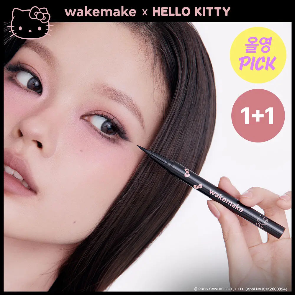 WAKEMAKE - Any Proof Eyeliner (3 Colors) (1+1) (Hello Kitty Black Edition)