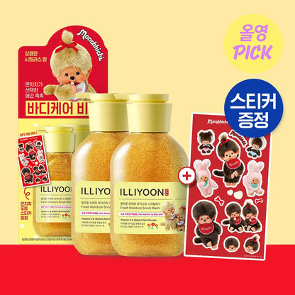 ILLIYOON x Monchhichi - Fresh Moisture Scrub Wash 400ml x2