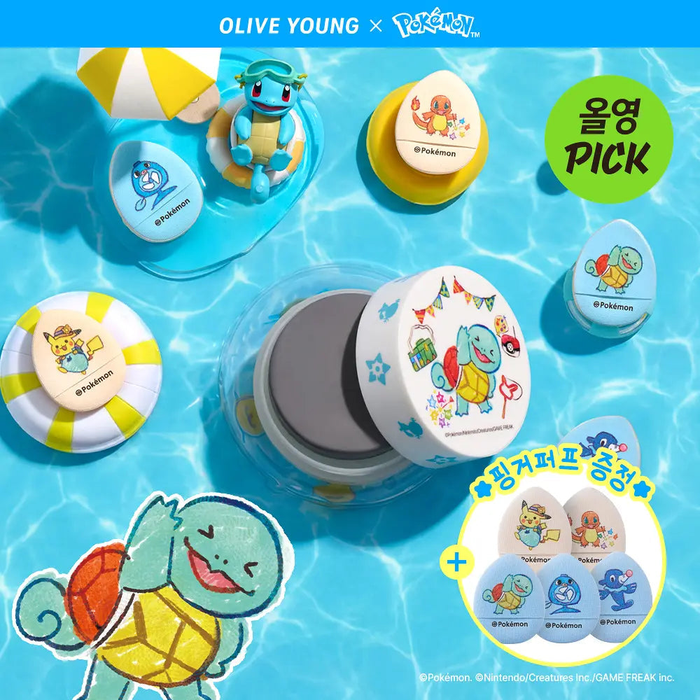 Studio17 - Brush & Puff Cleanser + Pokémon Finger Puff 5ea (Pokémon Collaboration)