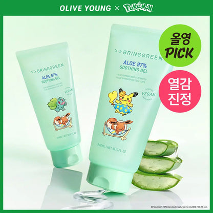 BRINGGREEN - Aloe 97% Soothing Gel 300ml x 2ea (Pokémon Collaboration)