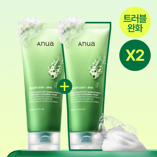 Anua - Heartleaf Quercetinol Pore Deep Cleansing Foam 150ml (1+1)