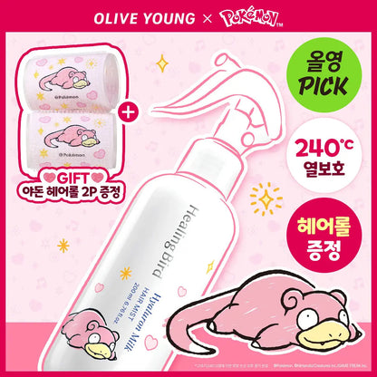 Healing Bird - Hyaluron Milk Hair Mist 200ml + Slowpoke Hair Roll (2P) (Pokémon Collaboration)